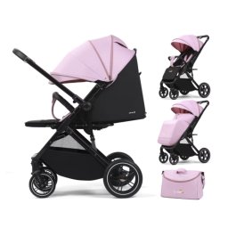 Carucior sport Q1, Roz, cu maner reversibil, pozitie de somn, pliabil, cu husa si geanta
