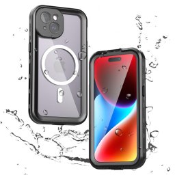 Husa Husa pentru iPhone 15 - ShellBox Waterproof IP68 MagSafe Case - Black