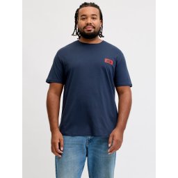 Jack & Jones Plus Tricou barbati big sizes, din bumbac, Regular fit, JJRUSH, Bleumarin inchis (SELECTATI MARIMEA: 8XL)