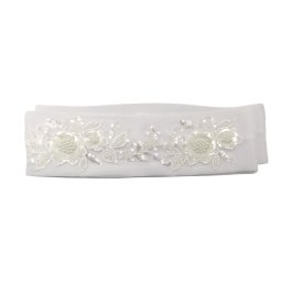 Eșarfă dezgătit mireasa, model deosebit alb cu broderie aplicată - ALIF506016