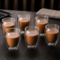 Set 6 Pahare Cafea cu Pereti Dubli 350 ml