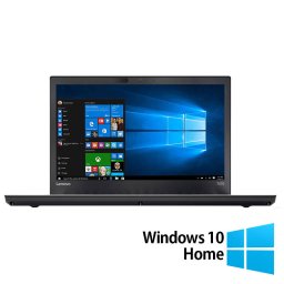 Laptop Lenovo Refurbished ThinkPad T470 HD 14 inch Intel Core i5-6200U 8GB 256GB SSD Windows 10 Home Black