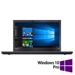 Laptop Lenovo Refurbished ThinkPad T470 HD 14 inch Intel Core i5-6200U 8GB 256GB SSD Windows 10 Pro Black