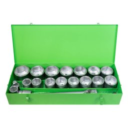 Trusa JBM Chei Tubulare Hexagonale 1inch Cu 22 Piese Verde