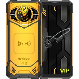 Telefon Mobil Doogee S200X VIP 5G Dual Display 6.72Inch IPS 120Hz 1.32 AMOLED 12GB RAM 512GB 10100mAh IP68 IP69K Android 16 Yellow + Casti Wireless BoneBeat Run