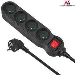 Prelungitor Maclean MCE181 Power Strip 4-outlet with switch 3m Cable