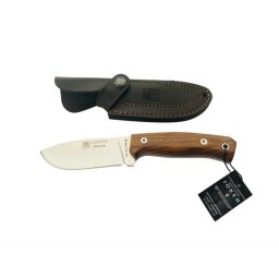 Cutit Joker Montes Outdoor, maner lemn de nuc, cu teaca piele