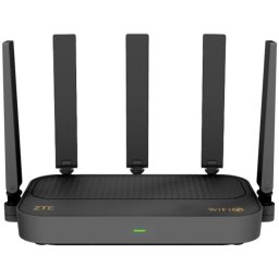 Router wireless E2300/ AX3000, Dual-Band, Wi-Fi 6, 160MHz Ultra Wide Bandwidth, Easy Mesh, ZTE Smart Life App, Negru