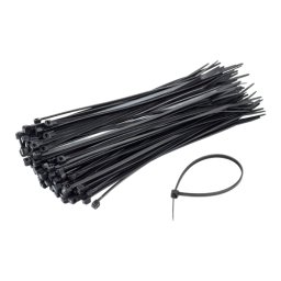 Coliere de plastic 250x3.6 mm, NEGRU, 100 buc TCP-250-3.6-B