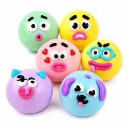 Jucarie Antistres Squishy, Flippy, Model Fete Amuzante, Forma Rotunda, Moale si Compresibila, pentru Relaxare si Joaca Senzoriala, Culoare Aleatorie