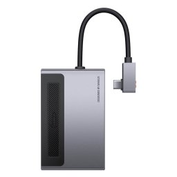 DOCKING Station Baseus Magic Multifunctional,conectare PC USB-C,USB 3.0x1, 3.5mm|card reader MicroSD/SD,USB-Cx1 PD 100W 5V/9V/4.5V/20V 5A(Max.),HDMIx1/4K/60Hz,gri "CAHUB-DA0G" (timbru verde 0.18 lei)