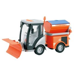 Masina de Deszapezire City Service 27 cm, Jucarie Interactiva cu Efecte de Sunet si Lumini, Utilaj Constructii pentru Copii 3+ Ani, Masina Impingere cu Plug de Zapada, Dezvolta Coordonarea si Motorica Fina, Cadou Ideal Baieti si Fete