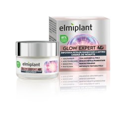 Crema de Noapte, Elmiplant, Glow Expert 4D Impotriva Petelor Pigmentare si Antirid, cu Niacinamida si Bakuchiol, 50 ml