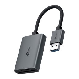 CARD READER extern TP-Link, interfata USB 3.0, citeste/scrie: SD si microSD, suporta carduri maxim 1 TB, lungime cablu 15 cm, metalic, gri "UA430" (timbru verde 0.03 lei)