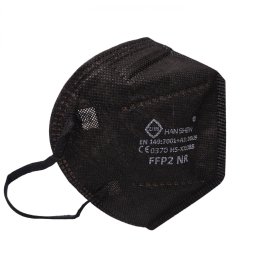 Set 100 bucati Masca de protectie faciala, Flippy, de unica folosinta pentru adulti, FFP2, KN95 CE 0370, 5 straturi, nesterila, ambalaj individual, Negru