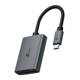 CARD READER extern TP-Link, interfata USB Type-C, citeste/scrie: SD si microSD, suporta carduri maxim 1 TB, lungime cablu 15 cm, metalic, gri "UA430C" (timbru verde 0.03 lei)