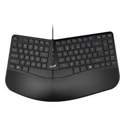 TASTATURA GENIUS USB, 104 taste, 12 functii, ergonomic, palm rest, AI, cablu 1.5m, black, "Ergo KB-700" "31310053400" (timbru verde 0.8 lei)