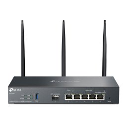 ROUTER TP-LINK VPN Gigabit, Omada Cat6 AX3000 Dual-Band WiFi 6, 6 × Gigabit RJ45 port, 3 antene externe detasabile, "ER706W" (timbru verde 0.8 lei)