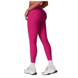 Pantaloni de Fitness/Yoga, Flippy, pentru Femei, Material Elastic, Spandex, Talie Inalta, Roz, Marime M