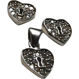 Set Argint 925 Inimioara cu Yala, 1.6 g