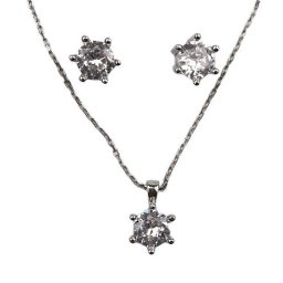 Set Argint 925 Floare Mare (cercei, lantisor, pandantiv), 4 g