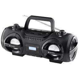 Radio FM cu CD și Bluetooth GoGEN CDM 425 BTDAB, 25 W, MP3, USB, card SD, telecomanda, negru/argintiu