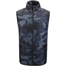 Vesta cu Incalzire, Flippy, Unisex, 2 Zone de Incalzire, Umplutura Bumbac, 3 Trepte de Temperatura, Incarcare USB, Albastru, 45 - 50 kg, Marime M