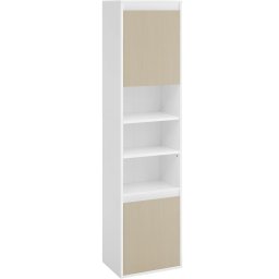 VASAGLE Dulap baie cu montare pe podea sau perete, 7 compartimente, 30x40x160 cm, alb bej