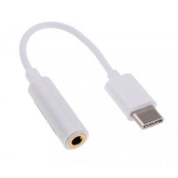 Adaptor Type-C la mufa audio jack mama 3.5mm Casti/Boxe, Active, cablu impletit, carcasa aluminiu, Gri, cablu 10cm