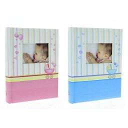 Album foto baby born book, 100 fotografii 10x15 cm, coperta personalizabila, spatiu notite culoare albastru