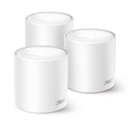 MESH TP-LINK, wireless, router AX1500, pt interior, 1500 Mbps, port LAN, WAN, 2.4 GHz | 5 GHz, antena interna x 4, standard 802.11ax, "Deco X10(3-pack)" (timbru verde 2.00 lei)