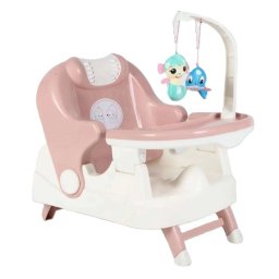 Scaun pentru Copii 2 in 1, Flippy, pentru Servit Masa si pentru Baie, Multifunctional, Pliabil, Portabil, din Plastic, Spatar Reglabil, 58 x 39 cm, Roz