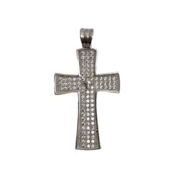 Pandantiv, Jolie Silver, Argint 925, Model Cruce cu Pietre, 2.6 G, 3 x 2 Cm