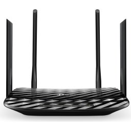 ROUTER TP-LINK wireless 1200Mbps, 4 porturi Gigabit, 4 antene externe + 1 interna, Dual Band AC1200 "Archer C6" (timbru verde 0.8 lei)