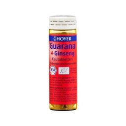 Tablete Masticabile Guarana si Ginseng BIO, 30 g, Hoye