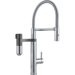 120.0621.230 Baterie bucatarie Franke Vital Semi-Pro, pipa flexibila cu 2 jeturi, sistem filtrare integrat, Crom/Gun Metal