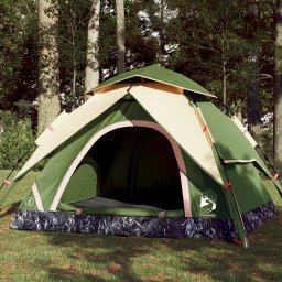 Cort de camping cupola 4 persoane, setare rapida, verde GartenMobel Dekor