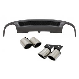 Difuzor bara spate cu ornamente toba Audi A4 B8 Facelift 2012-2015 S-Line