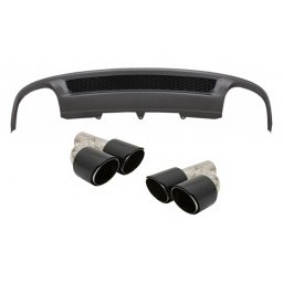 Difuzor bara spate cu ornamente toba carbon Audi A4 B8 Facelift 2012-2015