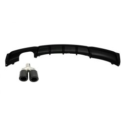 Difuzor bara BMW Seria 3 F30 F31 cu ornament evacuare carbon mat M Design