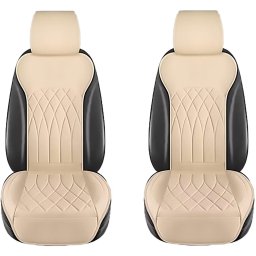 Set 2 huse universale pentru scaune auto RoGroup, piele PU, bej
