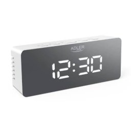 Ceas cu Alarma Digital Adler AD1189w Efect Oglinda Temperatura LED Alb