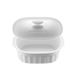 Recipient din porțelan pentru aparatul de gătit cu aburi BUYDEEM CT1005, 2 l, de la -8 °C la +230 °C, omologat de FDA pentru contactul cu alimentele, alb