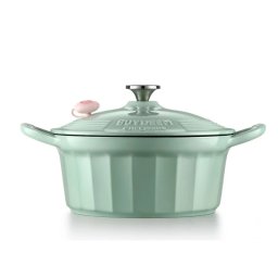 Oală din fontă BUYDEEM CP551, 3,9 L, Păstrare a căldurii, Rezistență la pete, Emailată, Verde