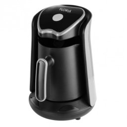 Cafetiera electrica Floria ZLN1122, 600 W, 500 ml, 65-100 °C, Cafea turceasca/ceai, senzor Anti-revarsare, Filtrare prin picurare, Negru