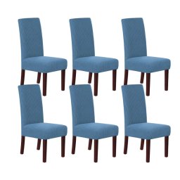 Set 6 huse pentru scaun cu centura elastica ALBASTRU DESCHIS