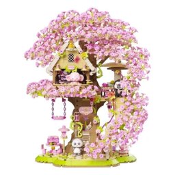 Căsuță din lemn Sakura din cuburi de construcție