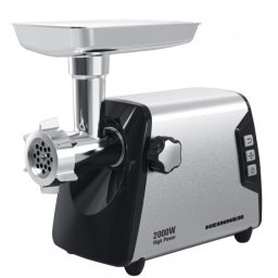 Tocator de carne Heinner HMG-Y2000SS, 3 kg/min, sita inox, putere 2000 W, negru-inox