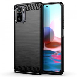 Husa Husa TPU OEM Carbon pentru Xiaomi Redmi Note 10 / Xiaomi Redmi Note 10S, Neagra
