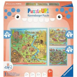 Ravensburger Puzzle UP! History - Stone Age, Ancient Rome, Middle Ages 100, 121, and 144 pieces